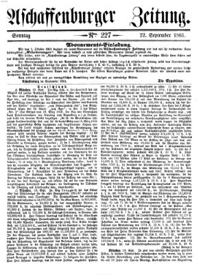 Aschaffenburger Zeitung Sonntag 22. September 1861