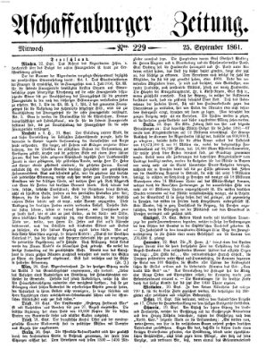 Aschaffenburger Zeitung Mittwoch 25. September 1861