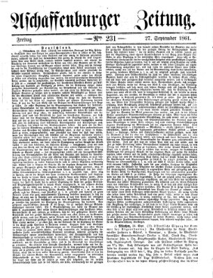 Aschaffenburger Zeitung Freitag 27. September 1861