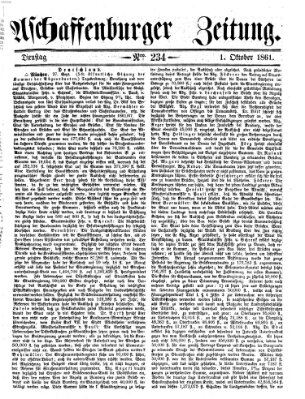 Aschaffenburger Zeitung Dienstag 1. Oktober 1861