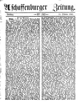 Aschaffenburger Zeitung Freitag 11. Oktober 1861