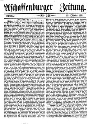 Aschaffenburger Zeitung Dienstag 15. Oktober 1861