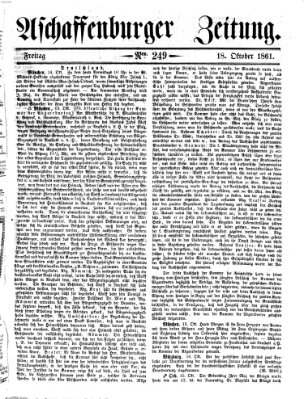 Aschaffenburger Zeitung Freitag 18. Oktober 1861