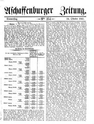 Aschaffenburger Zeitung Donnerstag 24. Oktober 1861