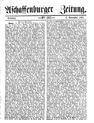 Aschaffenburger Zeitung Sonntag 3. November 1861