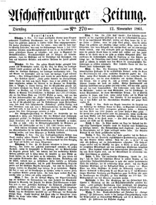 Aschaffenburger Zeitung Dienstag 12. November 1861