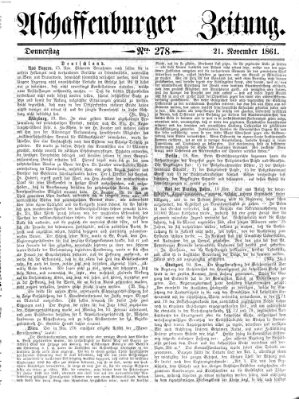 Aschaffenburger Zeitung Donnerstag 21. November 1861