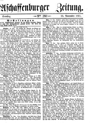 Aschaffenburger Zeitung Samstag 23. November 1861