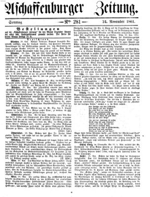 Aschaffenburger Zeitung Sonntag 24. November 1861