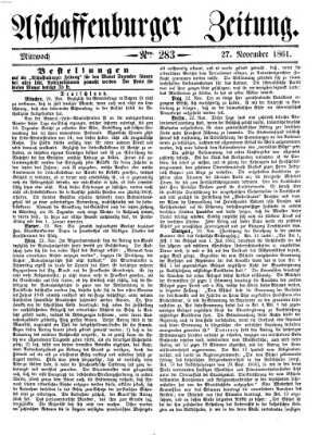 Aschaffenburger Zeitung Mittwoch 27. November 1861