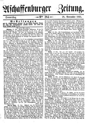 Aschaffenburger Zeitung Donnerstag 28. November 1861