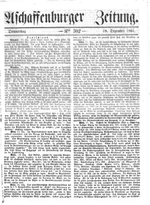 Aschaffenburger Zeitung Donnerstag 19. Dezember 1861