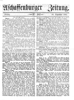 Aschaffenburger Zeitung Freitag 20. Dezember 1861