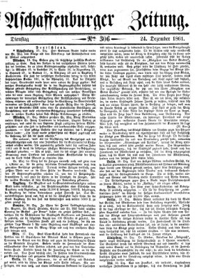 Aschaffenburger Zeitung Dienstag 24. Dezember 1861