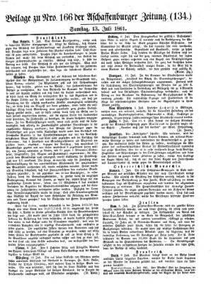 Aschaffenburger Zeitung Samstag 13. Juli 1861