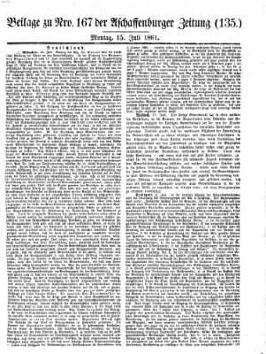 Aschaffenburger Zeitung Montag 15. Juli 1861