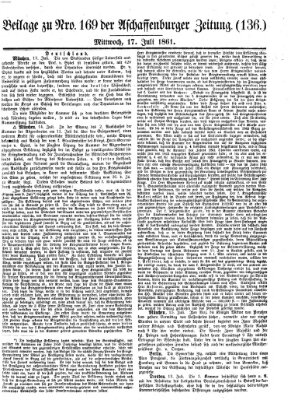 Aschaffenburger Zeitung Mittwoch 17. Juli 1861