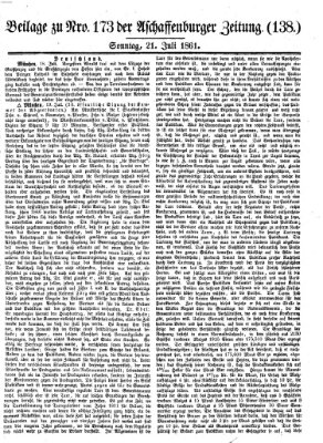 Aschaffenburger Zeitung Sonntag 21. Juli 1861