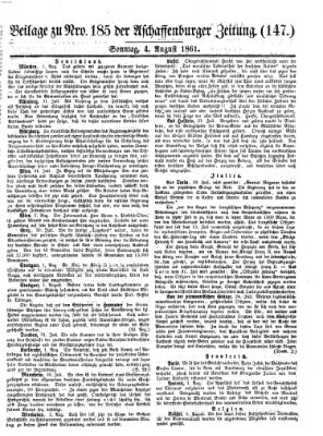 Aschaffenburger Zeitung Sonntag 4. August 1861