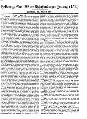 Aschaffenburger Zeitung Mittwoch 21. August 1861