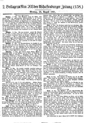 Aschaffenburger Zeitung Montag 26. August 1861