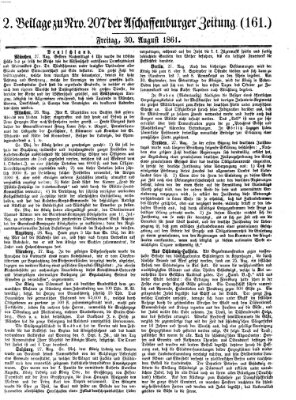 Aschaffenburger Zeitung Freitag 30. August 1861