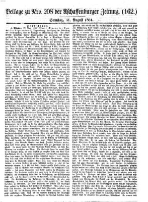 Aschaffenburger Zeitung Samstag 31. August 1861