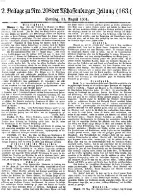 Aschaffenburger Zeitung Samstag 31. August 1861