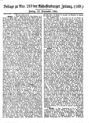 Aschaffenburger Zeitung Freitag 13. September 1861