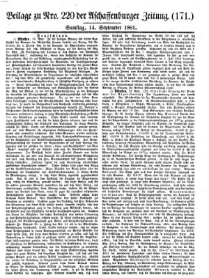 Aschaffenburger Zeitung Samstag 14. September 1861