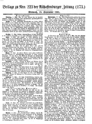 Aschaffenburger Zeitung Mittwoch 18. September 1861