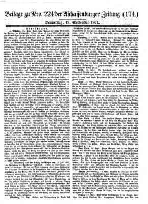 Aschaffenburger Zeitung Donnerstag 19. September 1861