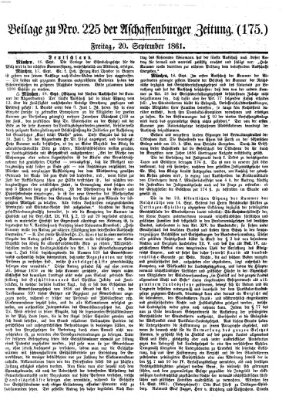 Aschaffenburger Zeitung Freitag 20. September 1861