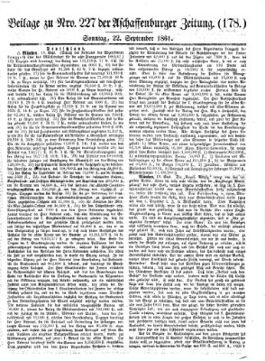 Aschaffenburger Zeitung Sonntag 22. September 1861