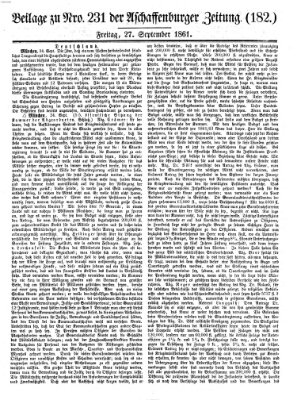 Aschaffenburger Zeitung Freitag 27. September 1861