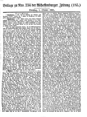 Aschaffenburger Zeitung Dienstag 1. Oktober 1861