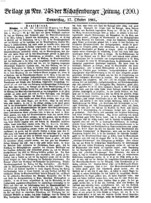 Aschaffenburger Zeitung Donnerstag 17. Oktober 1861