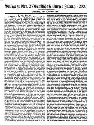 Aschaffenburger Zeitung Samstag 19. Oktober 1861