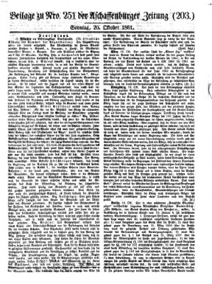 Aschaffenburger Zeitung Sonntag 20. Oktober 1861