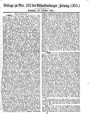 Aschaffenburger Zeitung Dienstag 22. Oktober 1861