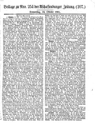 Aschaffenburger Zeitung Donnerstag 24. Oktober 1861