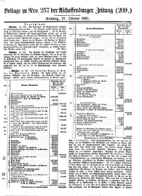 Aschaffenburger Zeitung Sonntag 27. Oktober 1861