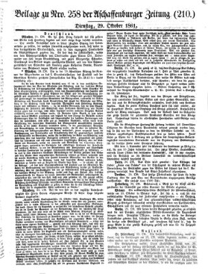 Aschaffenburger Zeitung Dienstag 29. Oktober 1861