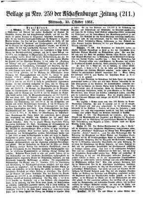 Aschaffenburger Zeitung Mittwoch 30. Oktober 1861