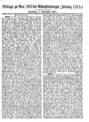 Aschaffenburger Zeitung Samstag 2. November 1861