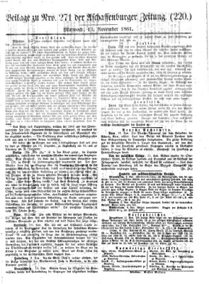 Aschaffenburger Zeitung Mittwoch 13. November 1861