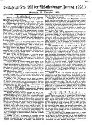 Aschaffenburger Zeitung Mittwoch 27. November 1861