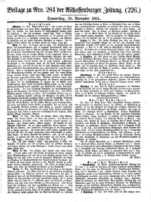 Aschaffenburger Zeitung Donnerstag 28. November 1861