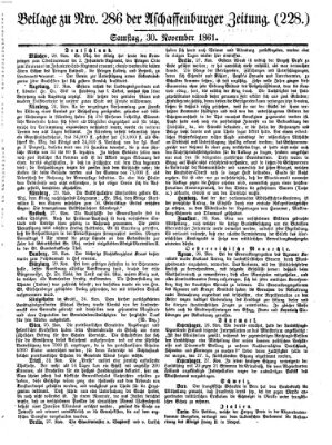 Aschaffenburger Zeitung Samstag 30. November 1861