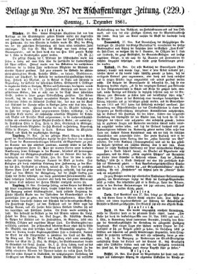 Aschaffenburger Zeitung Sonntag 1. Dezember 1861